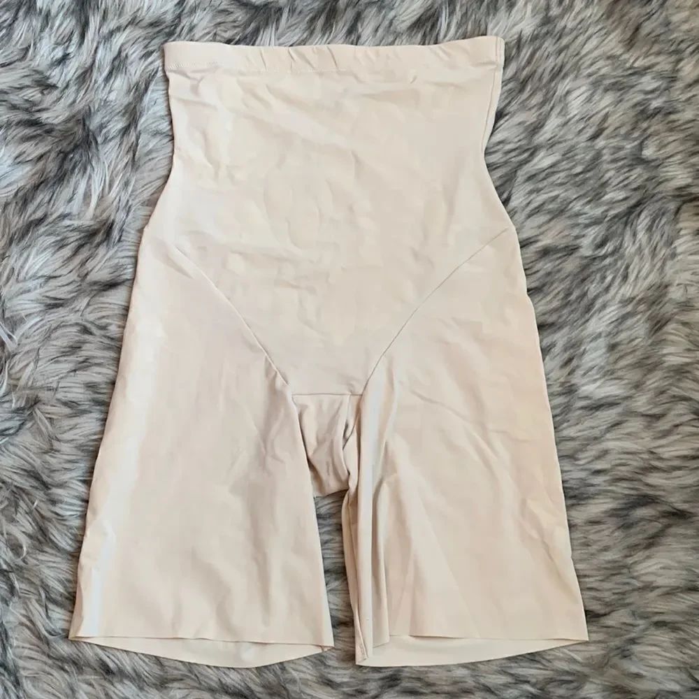 Maidenform Design Open Crotch Tummy Waist Slimming Shaper Shorts S Nude